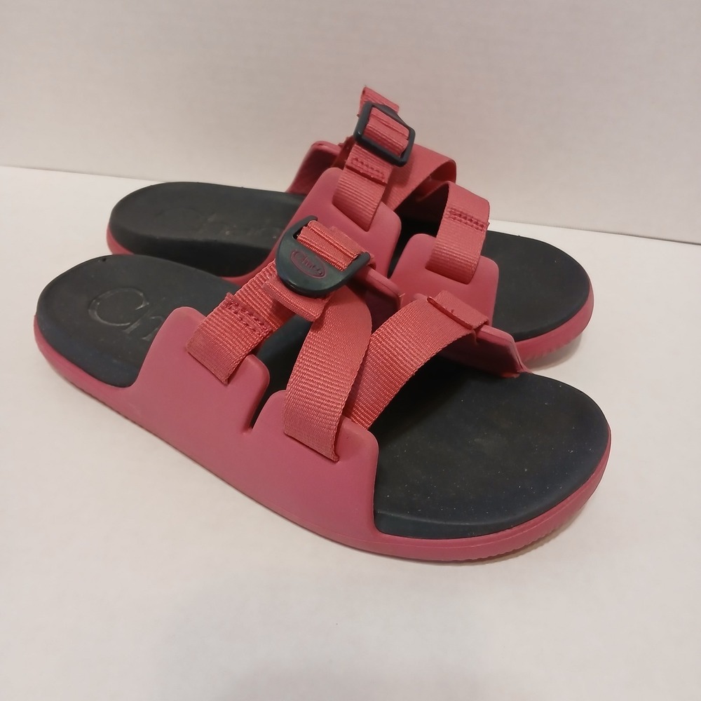 Chaco Kids 5 Chillos Pink gray Slides Light weight slip on Comfort Sandals